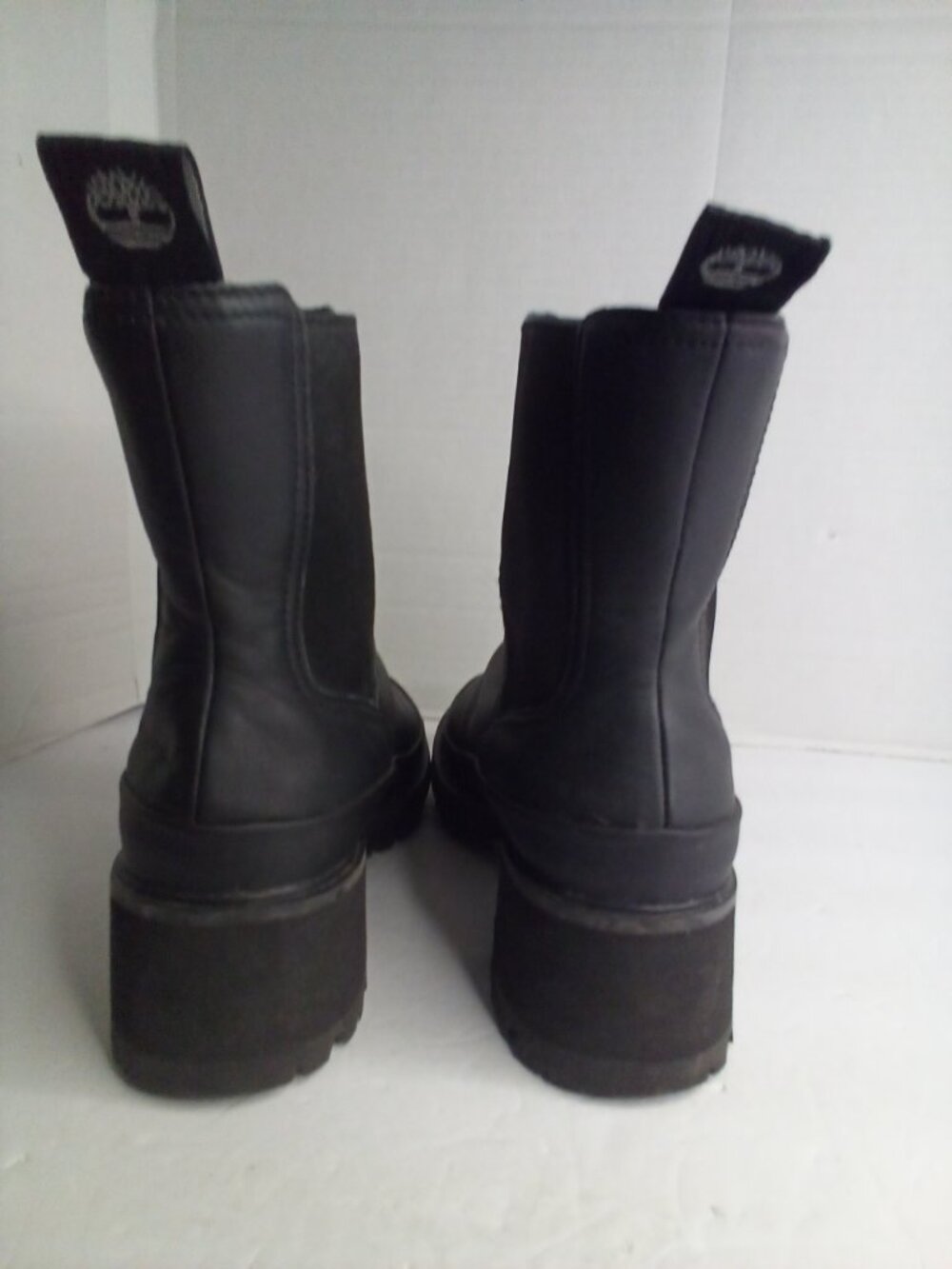 Timberland Rebotl Ankle Boots Women 8 Pull On Chunky Heel Black - Picture 9 of 14